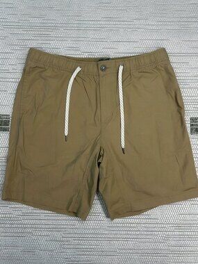 Vuori Ripstop Climber Shorts Mens XL Brown Cotton Stretch Mid Rise Drawstring